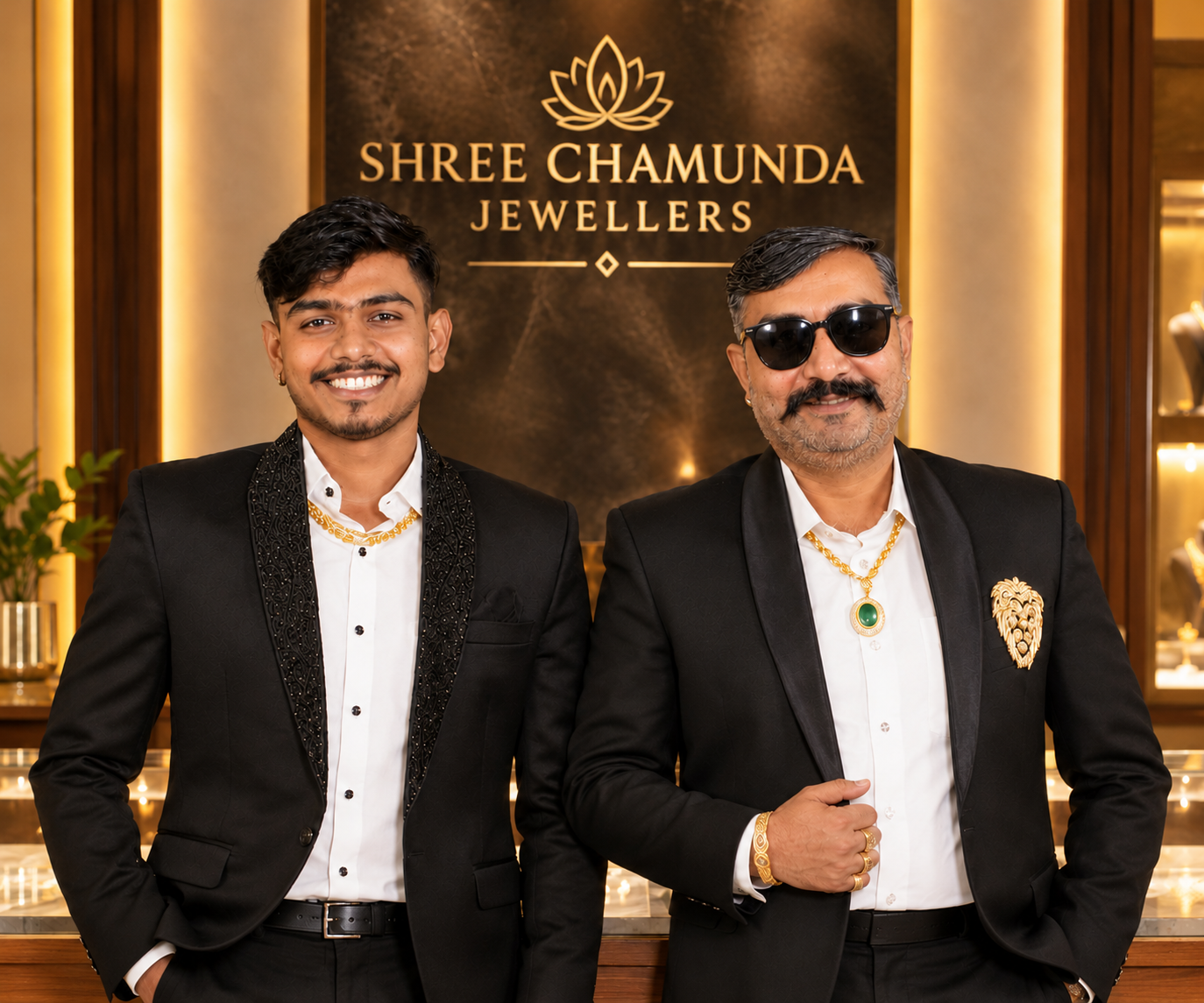The owners of Shree Chamunda Jewellers