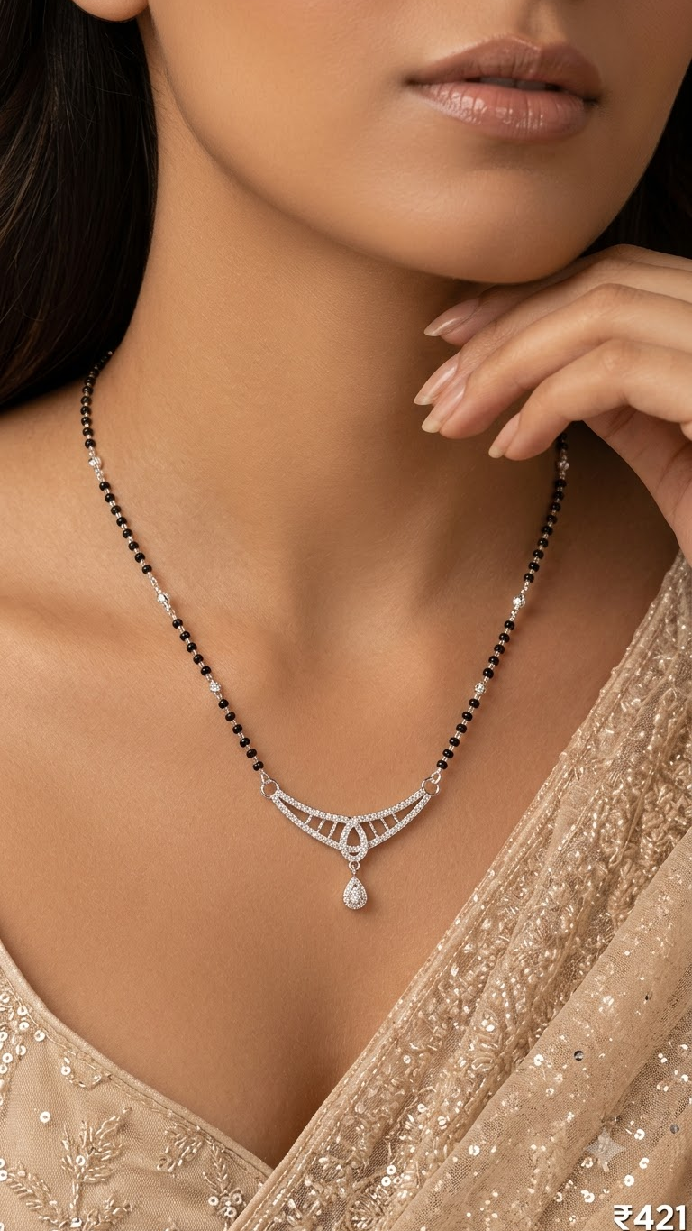 925 Silver Mangalsutra — Edit Details (Design 08)