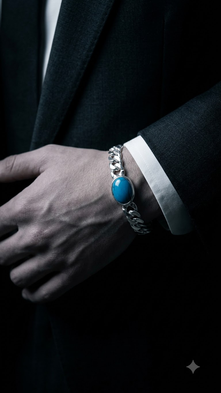 Men's Silver Bracelet — Edit Details (Design 10) alternate view