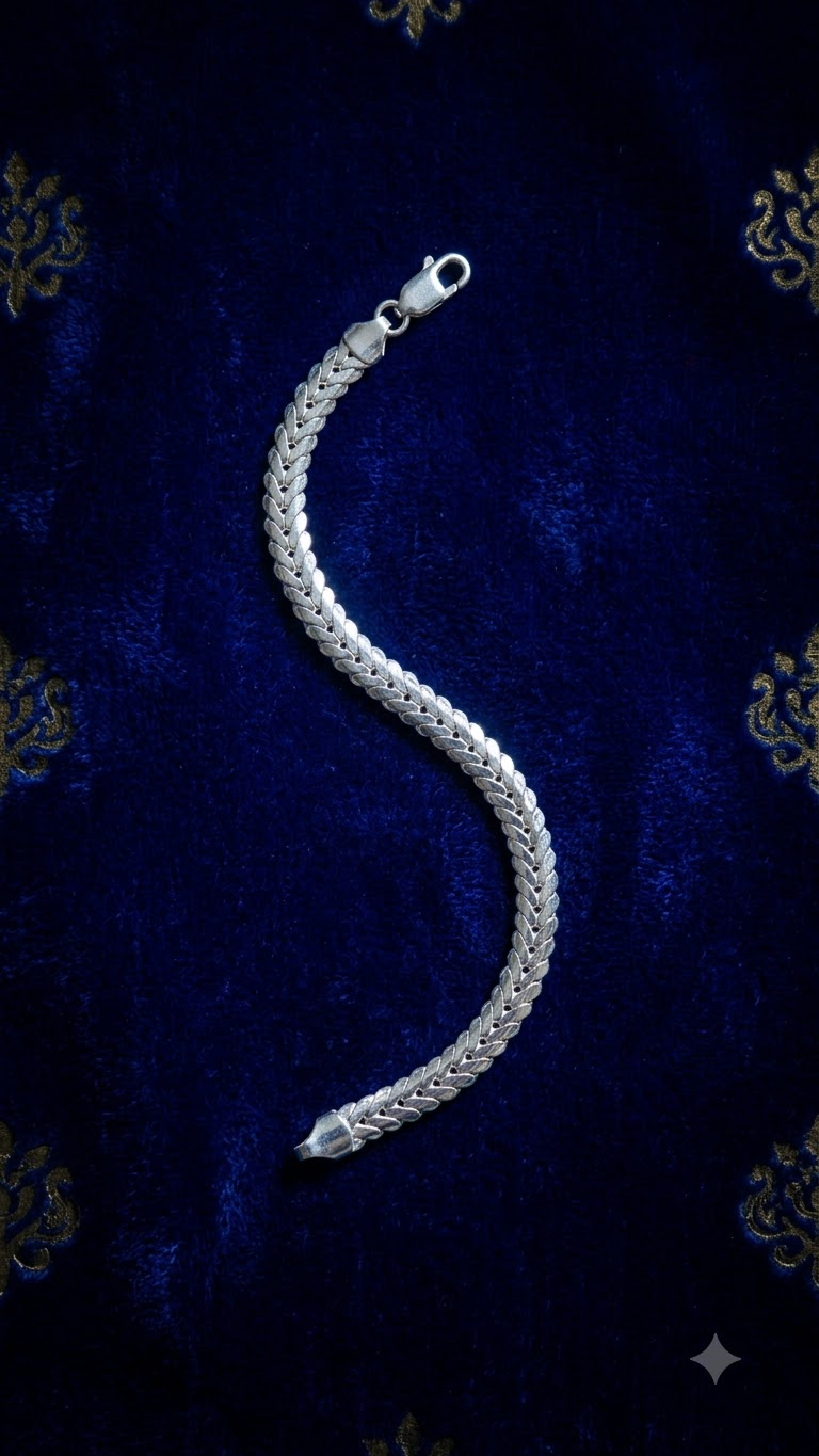 Men's Silver Bracelet — Edit Details (Design 02) alternate view