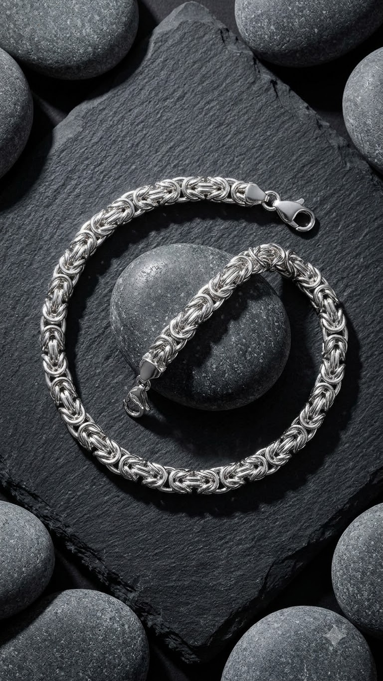 Men's Silver Bracelet — Edit Details (Design 03)