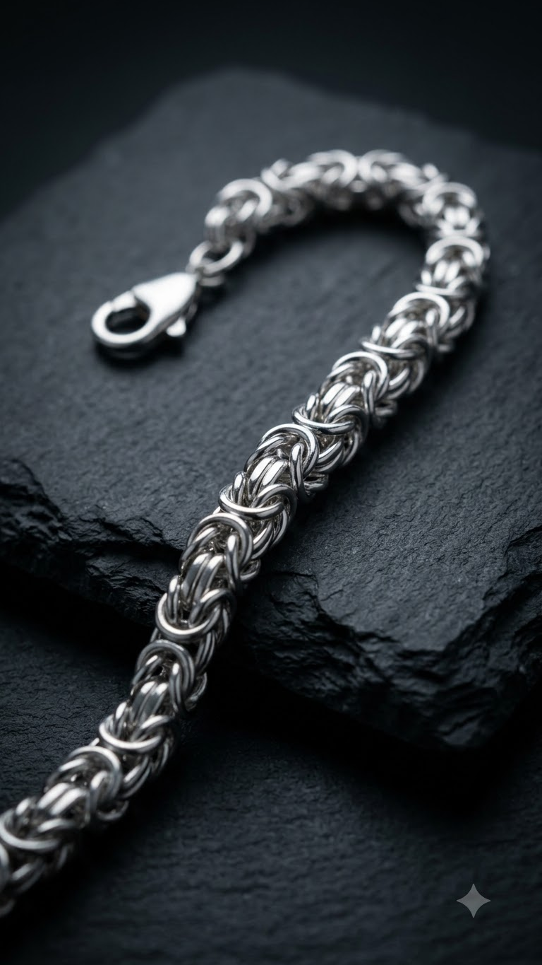 Men's Silver Bracelet — Edit Details (Design 04) alternate view