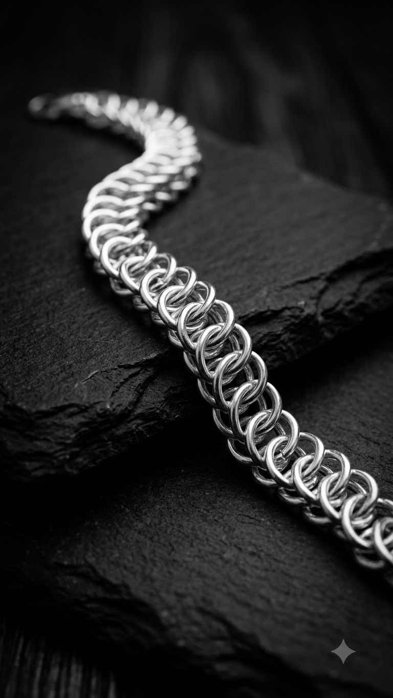 Men's Silver Bracelet — Edit Details (Design 06) alternate view