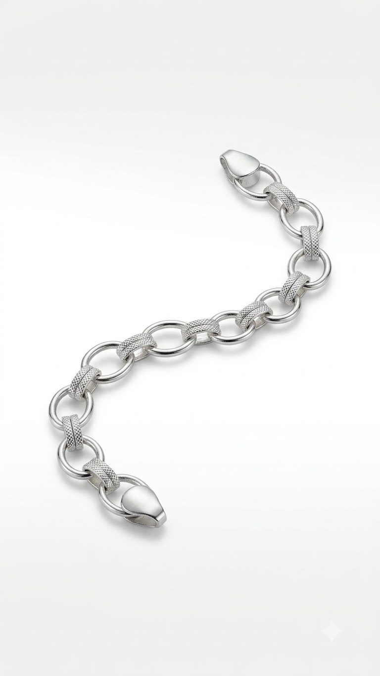 Men's Silver Bracelet — Edit Details (Design 09)